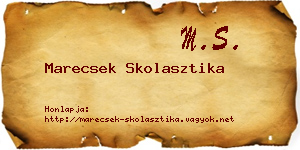 Marecsek Skolasztika névjegykártya